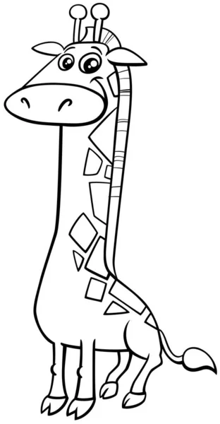 Kreslená postava žirafa omalovánky — Stockový vektor
