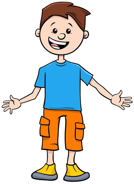 Niño divertido personaje de dibujos animados ilustración — Vector de stock