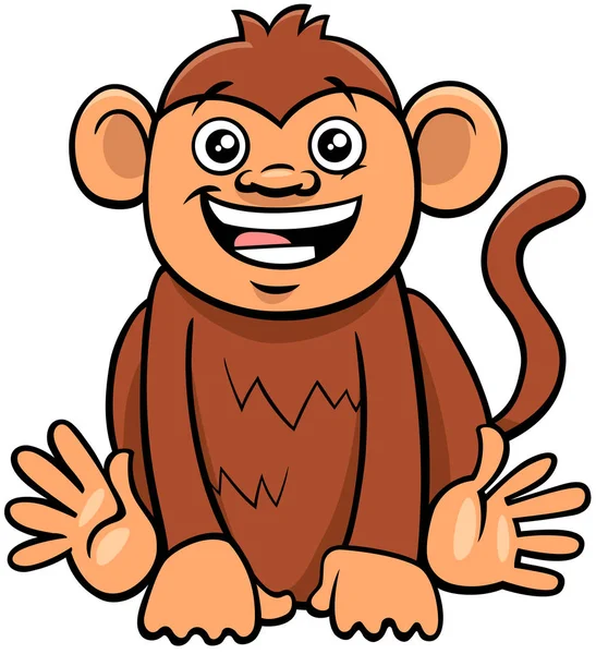 Mignon singe animal personnage dessin animé illustration — Image vectorielle