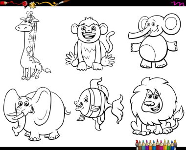 hayvan karakterleri boyama kitabı seti