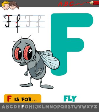 karikatür sinek ile mektup F çalışma sayfası