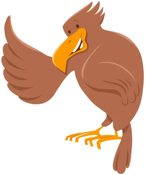 Águila pájaro animal personaje de dibujos animados — Vector de stock
