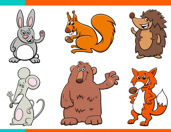 Set van Cartoon wilde dieren personages — Stockvector