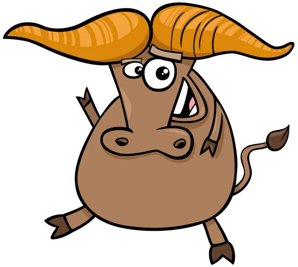 African buffalo character cartoon illustration — Stock Vector