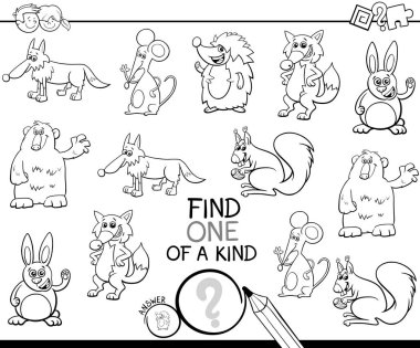 hayvan karakterleri renk kitabı ile bir tür oyun