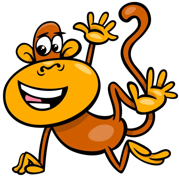 आनंदी माकडा प्राणी वर्ण कार्टून स्पष्टीकरण — स्टॉक व्हेक्टर