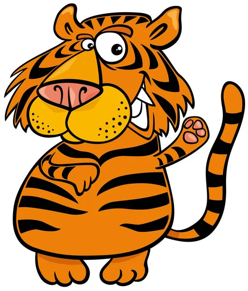 Tigre animal personnage dessin animé illustration — Image vectorielle