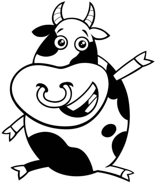 Bull boerderij dierlijke karakter coloring boek — Stockvector