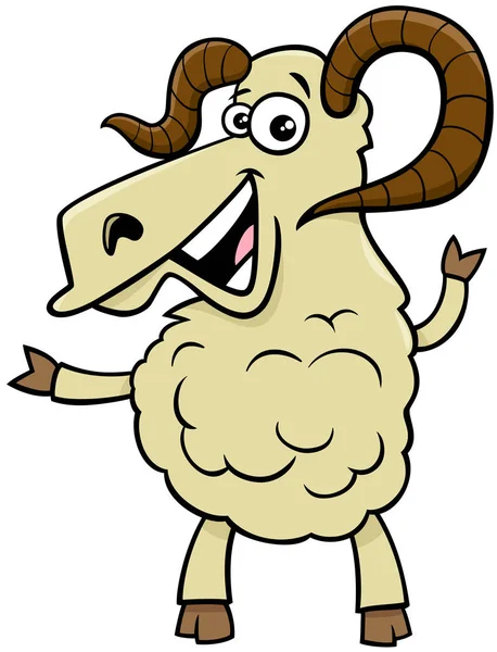 Ram farm animal cartoon character — Stock Vector