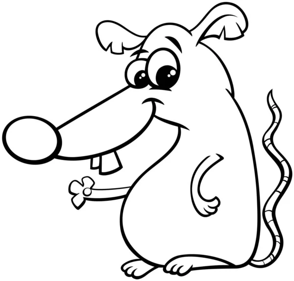 Rat or mouse character coloring book — Stock Vector