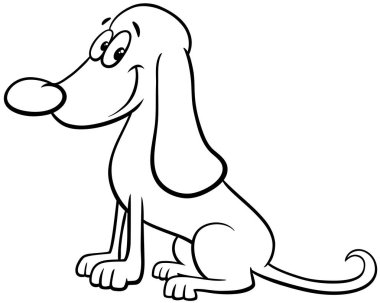 komik köpek hayvan karakter renk kitabı