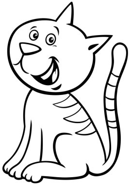 kedi veya kedi çizgi film karakter renk kitabı