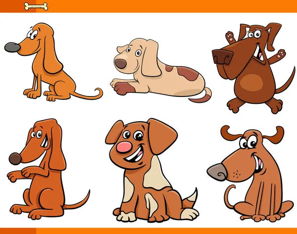 Chien personnages de dessin animé ensemble — Image vectorielle