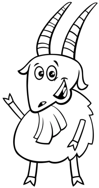 Heureux chèvre ferme animal personnage couleur livre — Image vectorielle