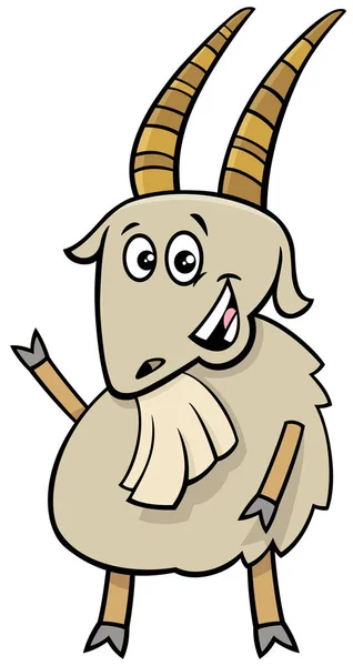 Cheerful goat farm animal cartoon character — Stock Vector