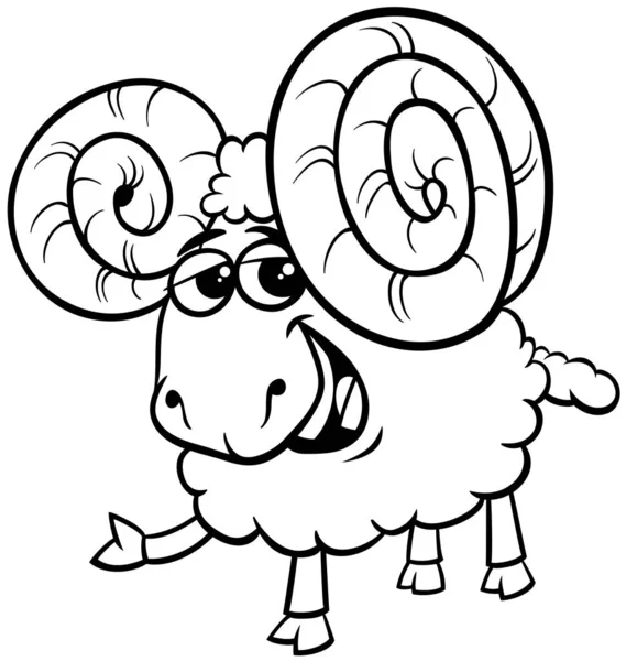 koç hayvan karikatür karakter renk kitabı