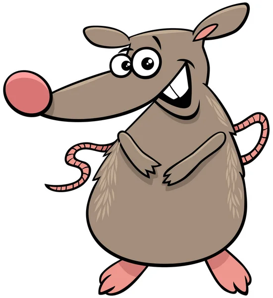 재미있는 쥐 또는 마우스 만화 동물 캐릭터 — 스톡 벡터