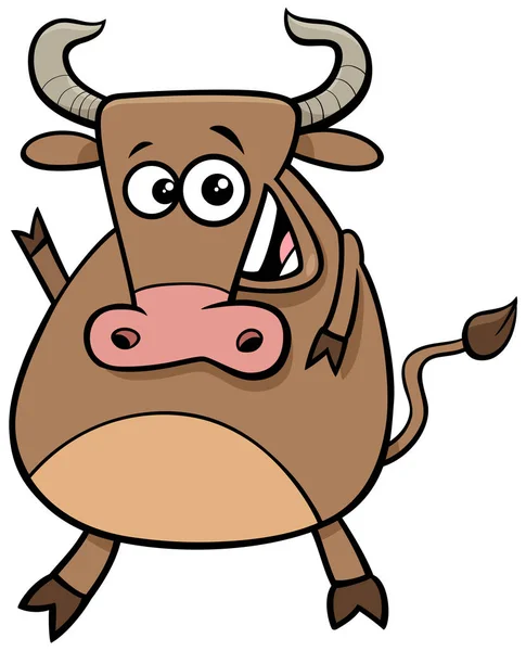 Stier Bauernhof Tier Charakter Cartoon Illustration — Stockvektor