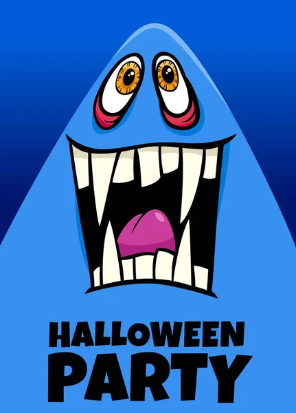 Hayalet ile Cadılar Bayramı tatil karikatür poster tasarımı — Stok Vektör