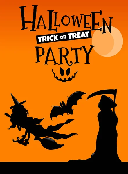 Halloween holiday cartoon poster or banner design — ストックベクタ