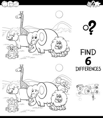 Safari hayvani karakterli renk kitabı