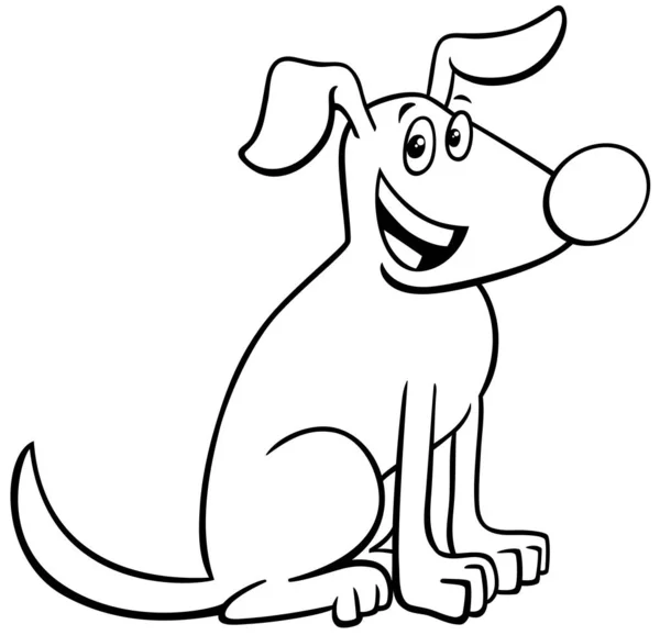 Cartoon dog animal character color book — Stock Vector