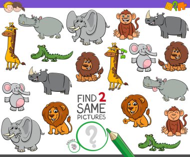 Çocuklar için iki vahşi hayvan oyunu bul.