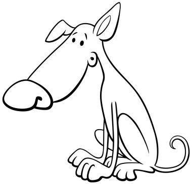 çizgi köpek hayvan karakteri renk kitabı