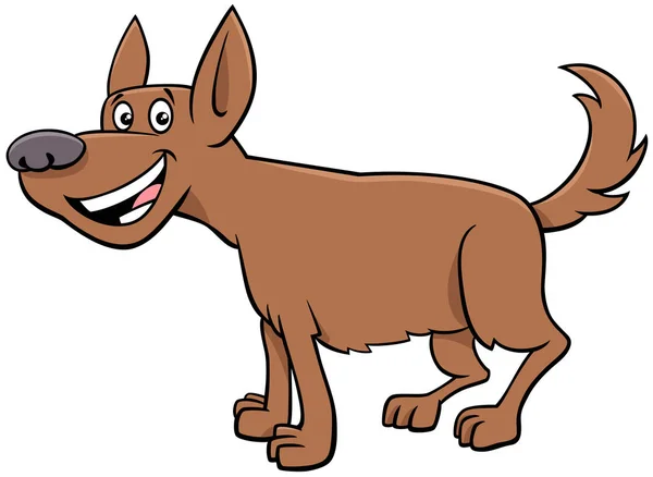 Dessin animé brun chien bande dessinée personnage animal — Image vectorielle