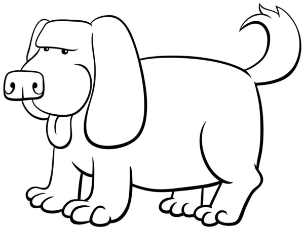 Rajzfilm kutya állat karakter színes könyv — Stock Vector