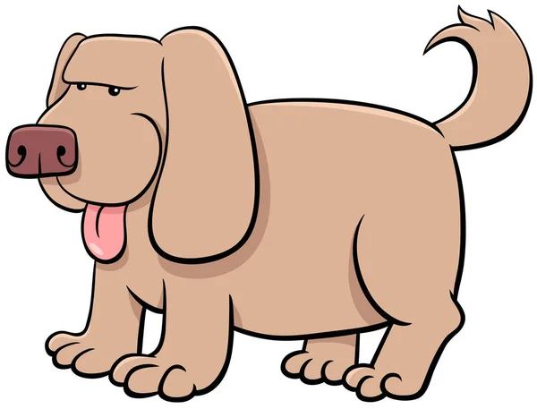 Dibujo animado beige perro comic animal carácter — Vector de stock