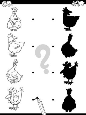 tavuk karakterleri renk kitabıyla gölge oyunu
