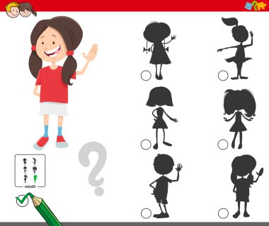 shadows game with cute cartoon girl character