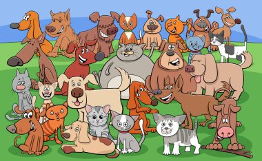 Cats and Dogs Hayvan Karakterleri Grubu Çizgi Filmi