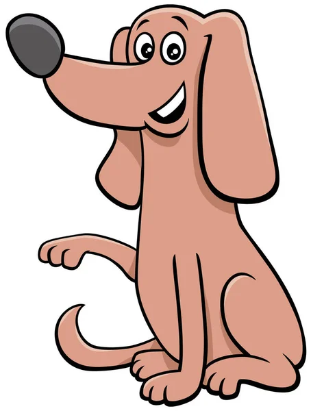 Cartoon Illustratie Van Grappige Hond Comic Animal Character Giving Paw — Stockvector