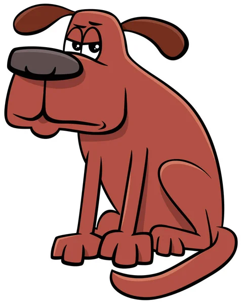 Tecknad Illustration Olycklig Eller Grumpy Dog Comic Animal Character — Stock vektor