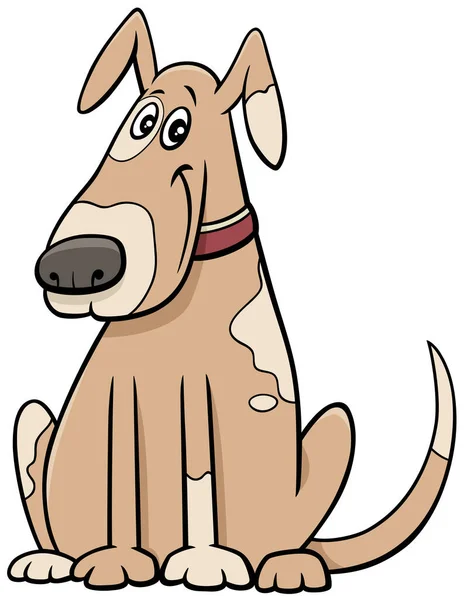 宠物项圈中有趣的斑点狗漫画动物特征的卡通说明 — 图库矢量图片