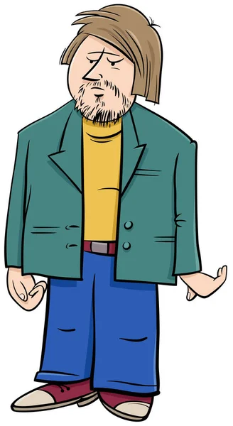 Cartoon Illustration Man Funny Comic Character Jacket — Stock Vector