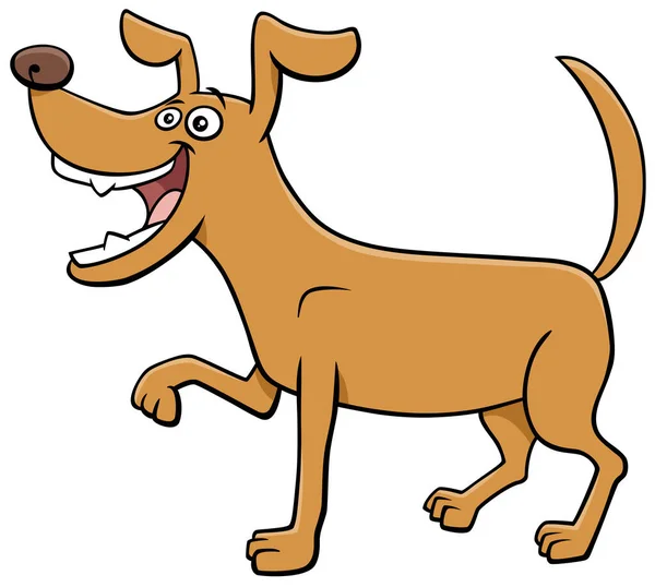 Cartoon Illustration Des Lustigen Verspielten Hundes Comic Animal Character — Stockvektor