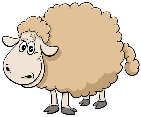 羊牧場の漫画イラスト動物コミックキャラクター — ストックベクタ