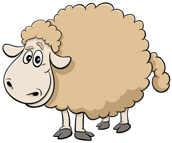 Cartoon Illustration Sheep Farm Animal Comic Character — Stockový vektor