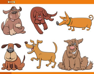 Mutlu Köpekler ve Köpek Yavruları Çizgi Film Çizgi Roman Hayvanı Karakterleri