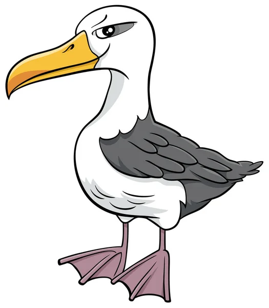 Dibujos Animados Ilustración Albatross Divertido Personaje Animal Aves — Vector de stock