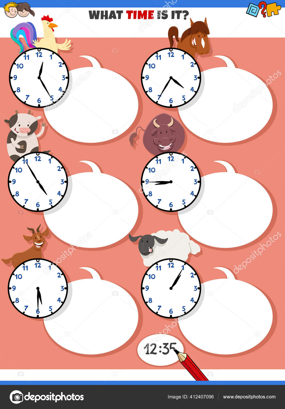 Clock Cartoon Kids Vector Art Stock Images Page 5 Depositphotos
