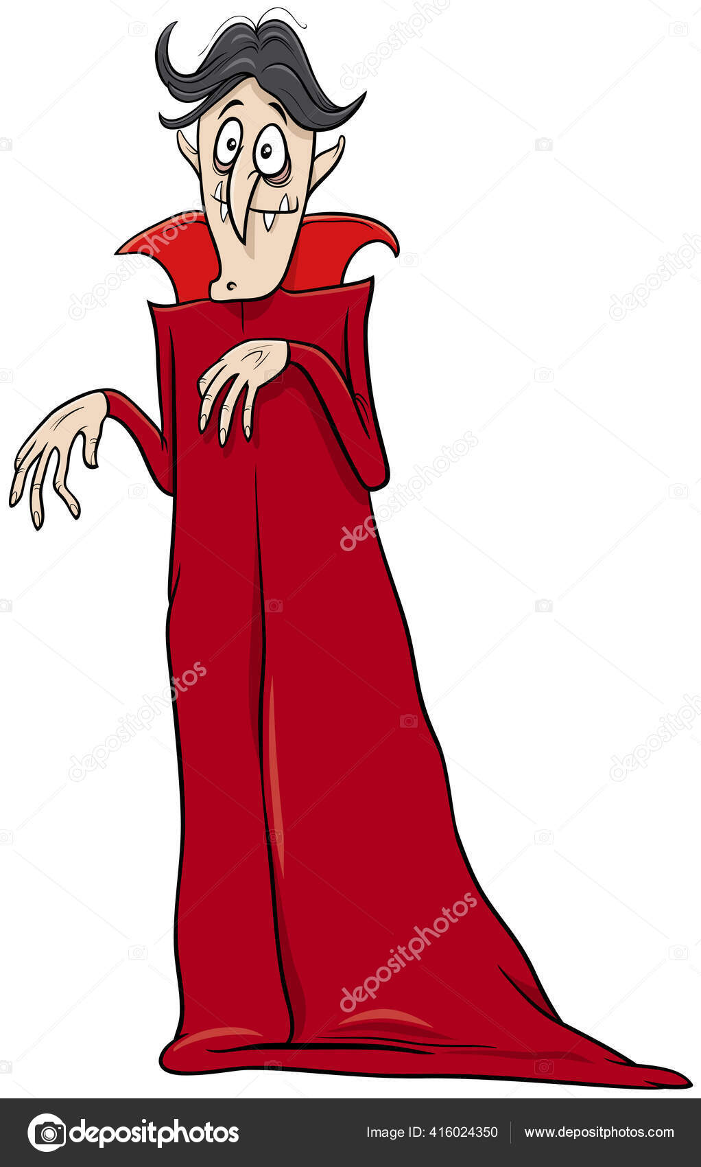 Personagem de desenho animado vampiro com fundo de halloween