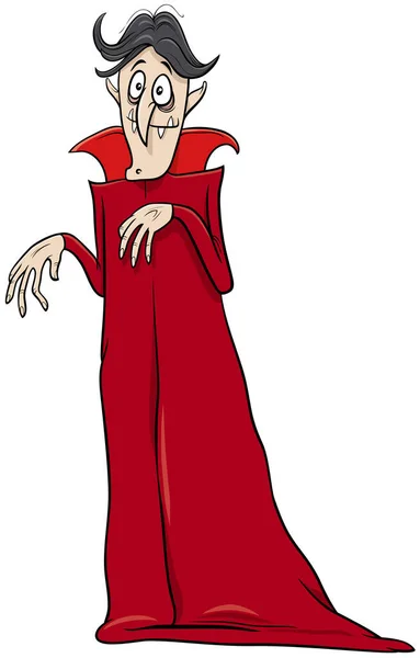 Cartoon Illustratie Van Grappige Vampier Graaf Dracula Halloween Karakter — Stockvector