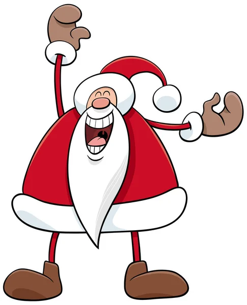 Cartoon Illustration Von Happy Santa Claus Christmas Charakter — Stockvektor