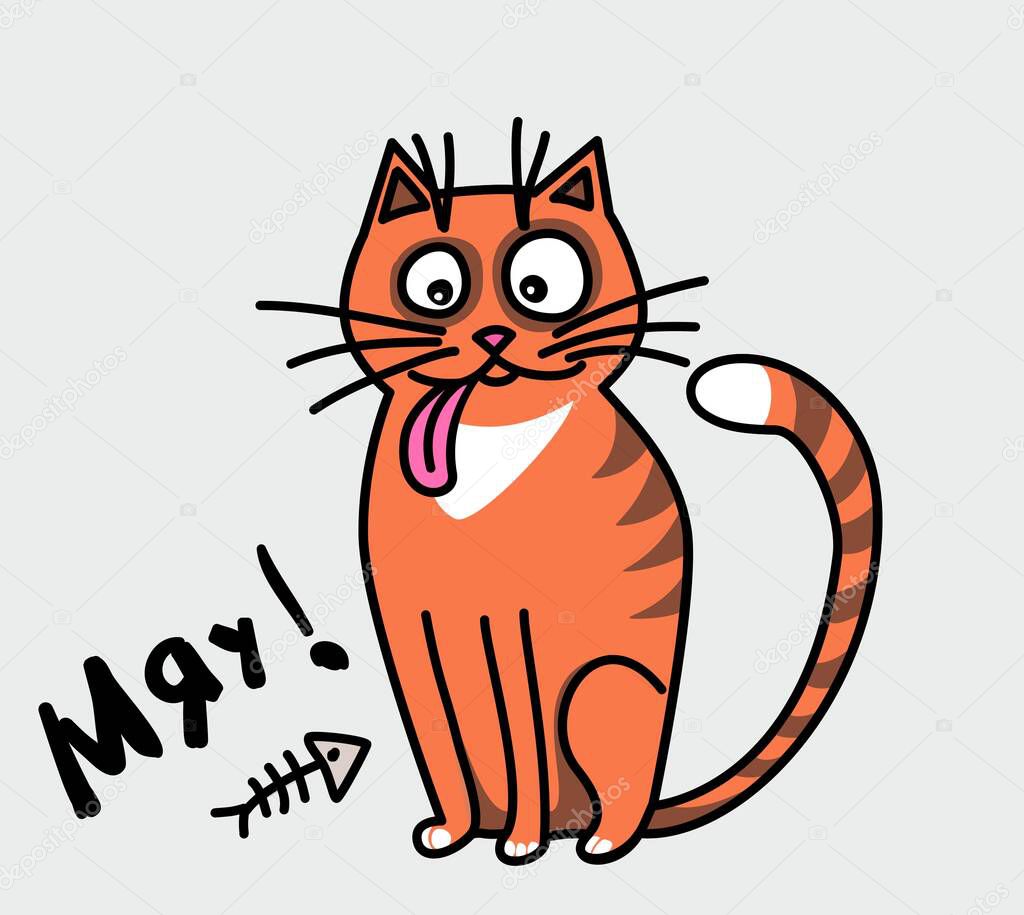orange cartoon cat  vector