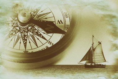 Gaff sailer vintage olarak commpass ile