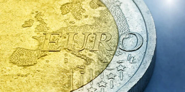 Euro Coin Close Banner — Stock Photo, Image